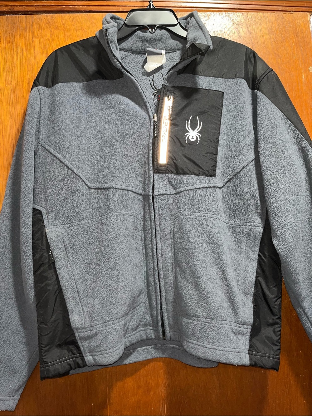 Spyder Boys Light Gray Fleece Jacket with Black Panels